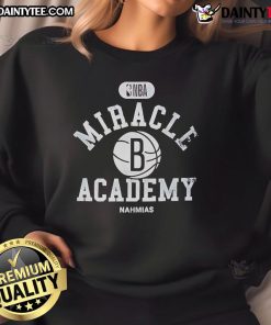 Good Brooklyn Nets Miracle Academy NBA Collection Sweatshirt featuring vibrant team colors and stylish design.