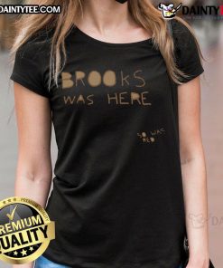 Good Brooks Was Here with Red Ladies Tee, featuring a stylish design perfect for casual wear and outdoor adventures.