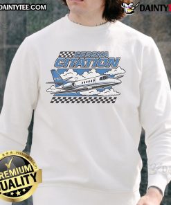 Alt Text: Cozy sweatshirt featuring a stylish Cessna Citation 2 jet design, perfect for aviation enthusiasts and casual wear.
