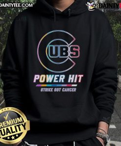 Good Chicago Cubs Power Hit Strike Out Cancer Hoodie featuring team logo and vibrant colors for a stylish support.