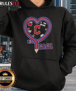 Good Cleveland Guardians baseball love teaching heart pencil hoodie design featuring a vibrant graphic and cozy fit.