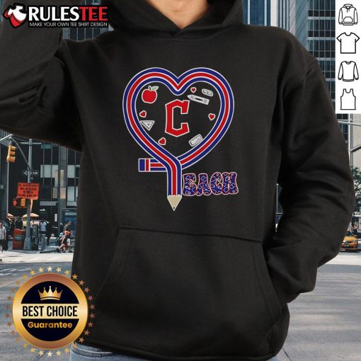 Good Cleveland Guardians baseball love teaching heart pencil hoodie design featuring a vibrant graphic and cozy fit.