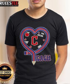Good Cleveland Guardians Baseball love teaching heart pencil t-shirt design featuring a baseball graphic and heart motif.