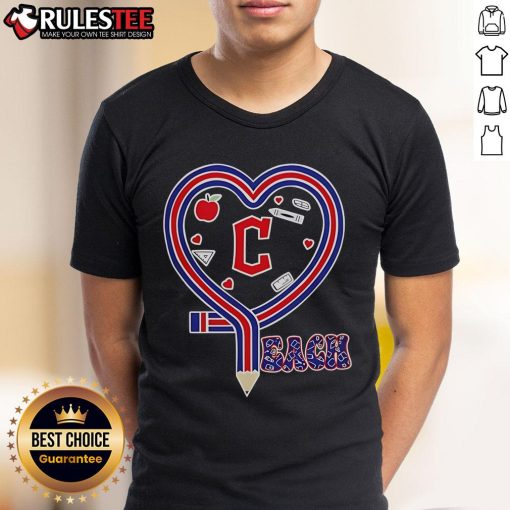 Good Cleveland Guardians Baseball love teaching heart pencil t-shirt design featuring a baseball graphic and heart motif.