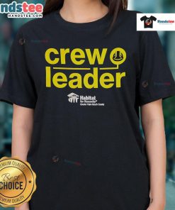 Good Crew Leader from Habitat for Humanity Greater Palm Beach County wearing a ladies tee during a community build event.