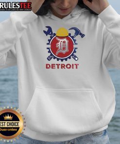 Happy Labor Day USA with a Good Detroit Tigers baseball hoodie displayed on a vibrant background.
