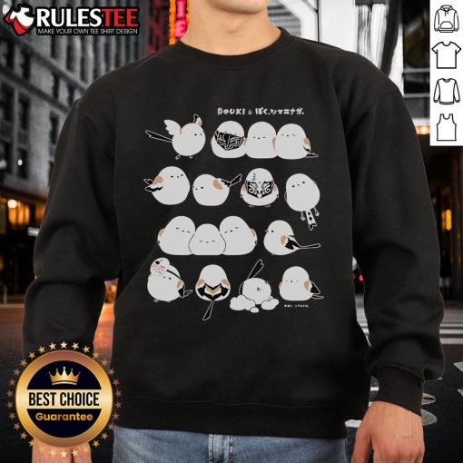 Alt Text: Good Douki I'm A Long-Tailed Tit sweatshirt featuring a colorful bird design, perfect for nature lovers.