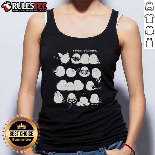 Good Douki I'm A Long-Tailed Tit Tank Top featuring a colorful long-tailed tit design on a stylish tank top.