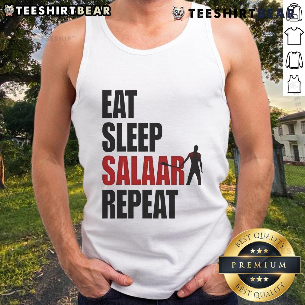 Good Eat Sleep Salaar Repeat Indian Action Tank Top Good Eat Sleep Salaar Repeat Indian Action Tank Top featuring bold graphics and a comfortable fit for fans of the film.
