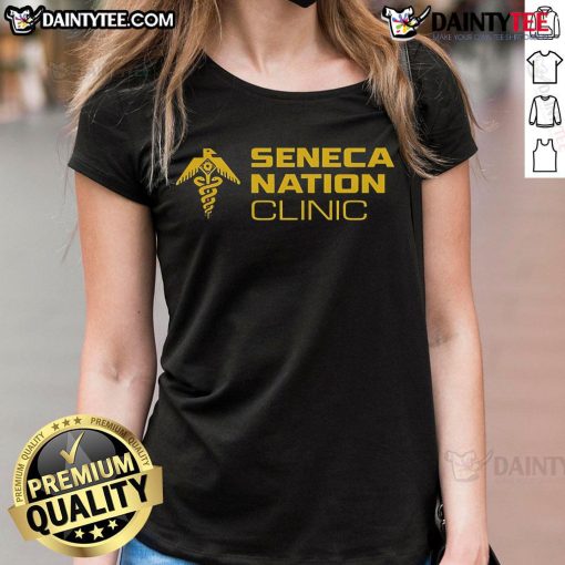 Good Eca Nation Clinic logo on a stylish ladies tee, promoting health and wellness with a modern design.