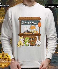 Cute Japanese style sweatshirt featuring a playful fox design from Good Fox Oden Shop, perfect for cozy outfits.