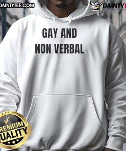 Good Gay and Non-Verbal Hoodie featuring a colorful design, perfect for LGBTQ+ pride and self-expression.