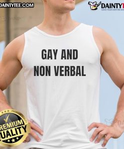 Good Gay and Non-Verbal Tank Top featuring a vibrant design, perfect for expressing LGBTQ+ pride and individuality.