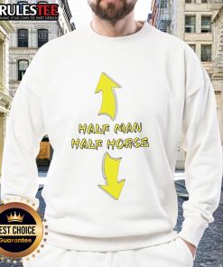 Good Half Man Half Morse Sweatshirt featuring unique design combining art and Morse code for stylish, casual wear.