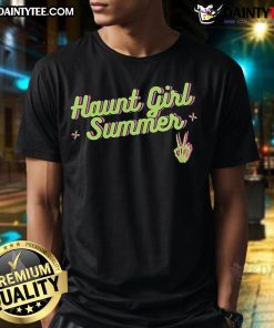 Good Haunt Girl Summer T-Shirt featuring spooky graphics for a fun, stylish summer look perfect for Halloween lovers.