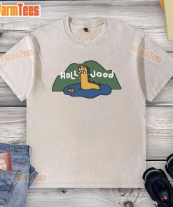 Good Holl Jood Lake Monster washed t-shirt featuring a creative lake monster design for casual wear enthusiasts.