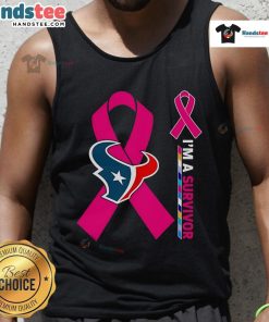 Good Houston Texans X Cancer Awareness 'I'm A Survivor' tank top, showcasing support for cancer survivors and awareness.