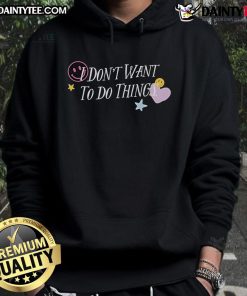 Alt Text: Good I Don't Want to Do Things hoodie featuring a star, heart, and smiley face design for casual wear.