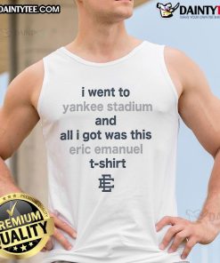 Eric Emanuel tank top from New York Yankees Stadium visit, showcasing stylish design and team spirit.