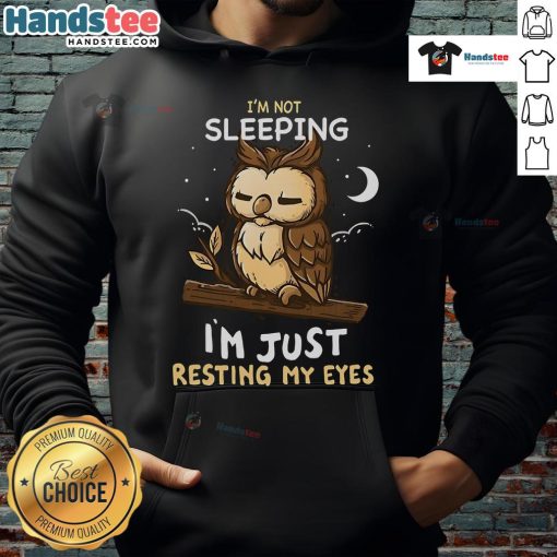 Cozy Good I'm Not Sleeping I'm Just Resting My Eyes Hoodie in soft fabric, perfect for lounging and casual wear.