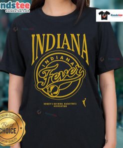 Good Indiana Fever WNBA women's national basketball tee featuring vibrant team colors and logo for fans and supporters.