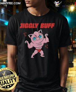 Good Jiggly Buff Pokemon T-Shirt featuring a vibrant design of a muscular Jigglypuff, perfect for fans and collectors.