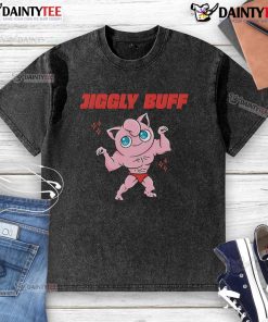 Good Jiggly Buff Pokemon Washed T-Shirt featuring a vibrant design of Jigglypuff in a soft, comfortable fabric.
