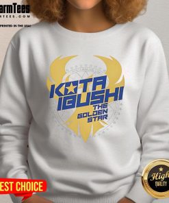 Good Kota Ibushi The Golden Star Shines sweatshirt featuring a vibrant design inspired by wrestling star Kota Ibushi.