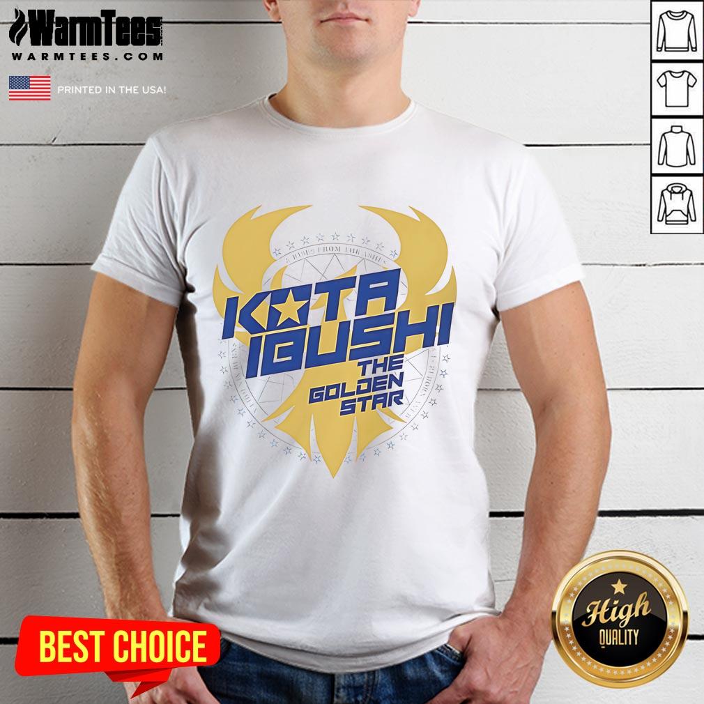 Good Kota Ibushi The Golden Star Shines T Shirt Good Kota Ibushi The Golden Star Shines T-Shirt featuring a vibrant design of the wrestling star, perfect for fans.