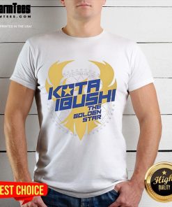Good Kota Ibushi The Golden Star Shines T-Shirt featuring a vibrant design of the wrestling star, perfect for fans.