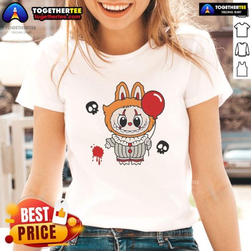Good Labubu Pennywise The Monsters Halloween Ladies Tee featuring a spooky design perfect for Halloween celebrations.
