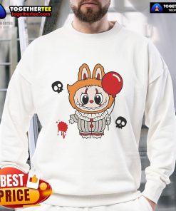 Good Labubu Pennywise The Monsters Halloween sweatshirt featuring a spooky design for Halloween enthusiasts.