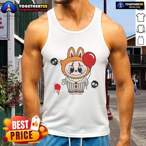 Good Labubu Pennywise Halloween tank top featuring spooky graphics, perfect for Halloween enthusiasts and costume lovers.