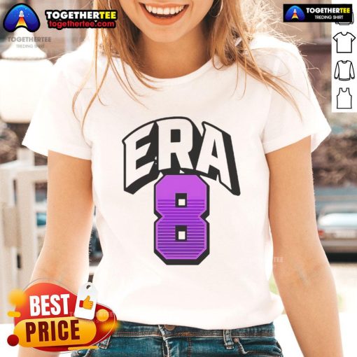 Alt Text: Lamar Jackson wearing an Era8 ladies tee, showcasing stylish sports apparel for fans and fashion lovers.