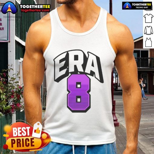Lamar Jackson wearing an Era8 tank top, showcasing his style and athleticism in a vibrant urban setting.