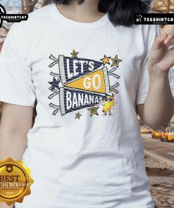 Good Lets Go Banana Baseball Ladies Tee featuring a fun banana graphic and sporty design for women who love baseball.