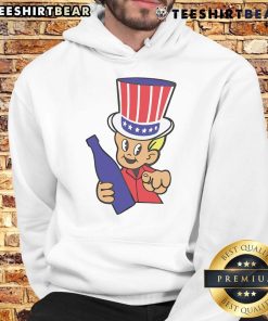 Alt Text: Good Little Uncle Sam Ringer Hoodie featuring patriotic design, perfect for casual wear and celebrating American spirit.