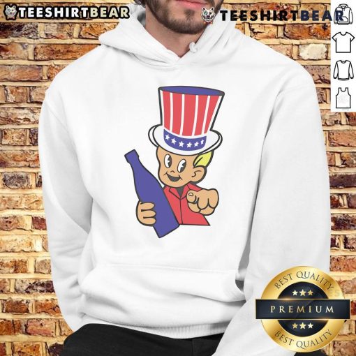 Alt Text: Good Little Uncle Sam Ringer Hoodie featuring patriotic design, perfect for casual wear and celebrating American spirit.