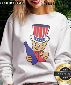 Good Little Uncle Sam Ringer Sweatshirt featuring a patriotic design perfect for casual wear and celebrating American spirit.