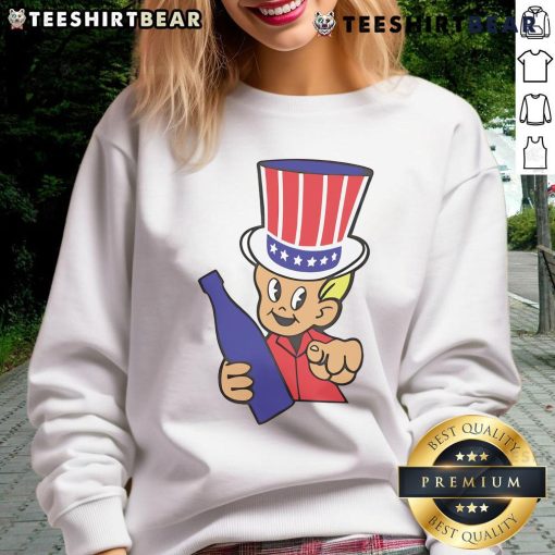 Good Little Uncle Sam Ringer Sweatshirt featuring a patriotic design perfect for casual wear and celebrating American spirit.