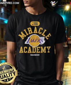 Good Los Angeles Lakers Miracle Academy NBA Collection T-Shirt showcasing vibrant team colors and logo for fans.