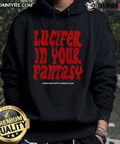 Stylish Good Lucifer in Your Fantasy ATEEZ hoodie featuring vibrant graphics, perfect for K-pop fans and casual wear.