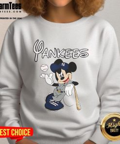 Alt Text: Good Mickey New York Yankees baseball sweatshirt featuring a classic design and vibrant colors, perfect for fans.