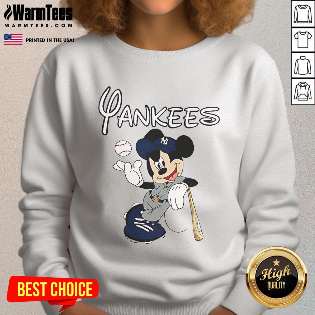 Good Mickey New York Yankees Baseball Sweatshirt Alt Text: Good Mickey New York Yankees baseball sweatshirt featuring a classic design and vibrant colors, perfect for fans.