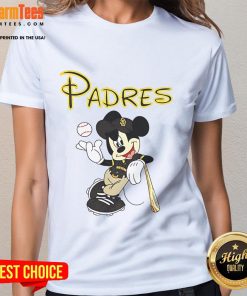 Good Mickey San Diego Padres baseball ladies tee featuring a stylish design in team colors, perfect for fans.