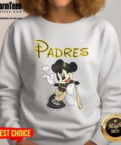 Good Mickey San Diego Padres baseball sweatshirt featuring team colors and logo, perfect for fans and casual wear.
