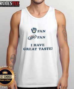 Good Milwaukee Brewers Miller Lite Beer tank top showcasing great taste design, perfect for baseball fans and summer outings.