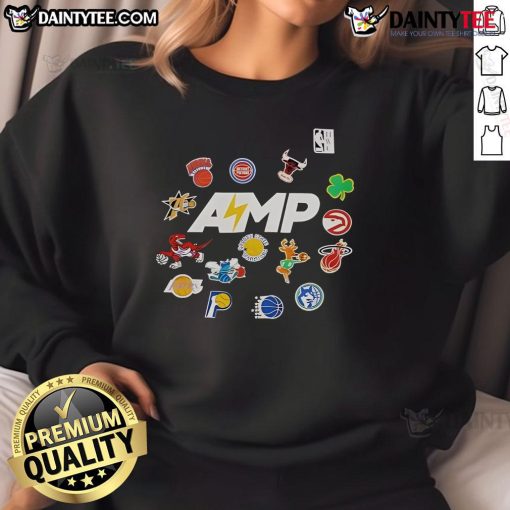 Good Mitchell & Ness NBA AMP Sweatshirt in black, featuring bold team graphics and a comfortable fit for fans.