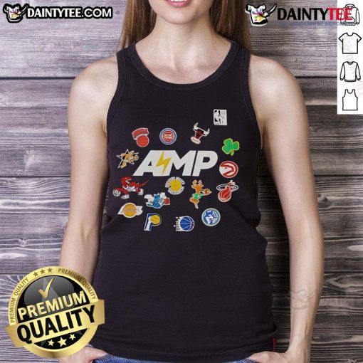 Good Mitchell & Ness NBA AMP Tank Top featuring vibrant team colors and stylish design, perfect for basketball fans.