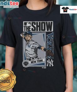 Good MLB The Show Yankees Anthony Volpe Ladies Tee featuring a stylish design for female fans of baseball.